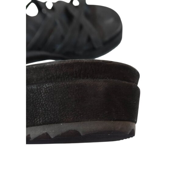 EILEEN FISHER Suede Platform Strappy Sandals Size 8.5 Black Casual Summer - Picture 11 of 11